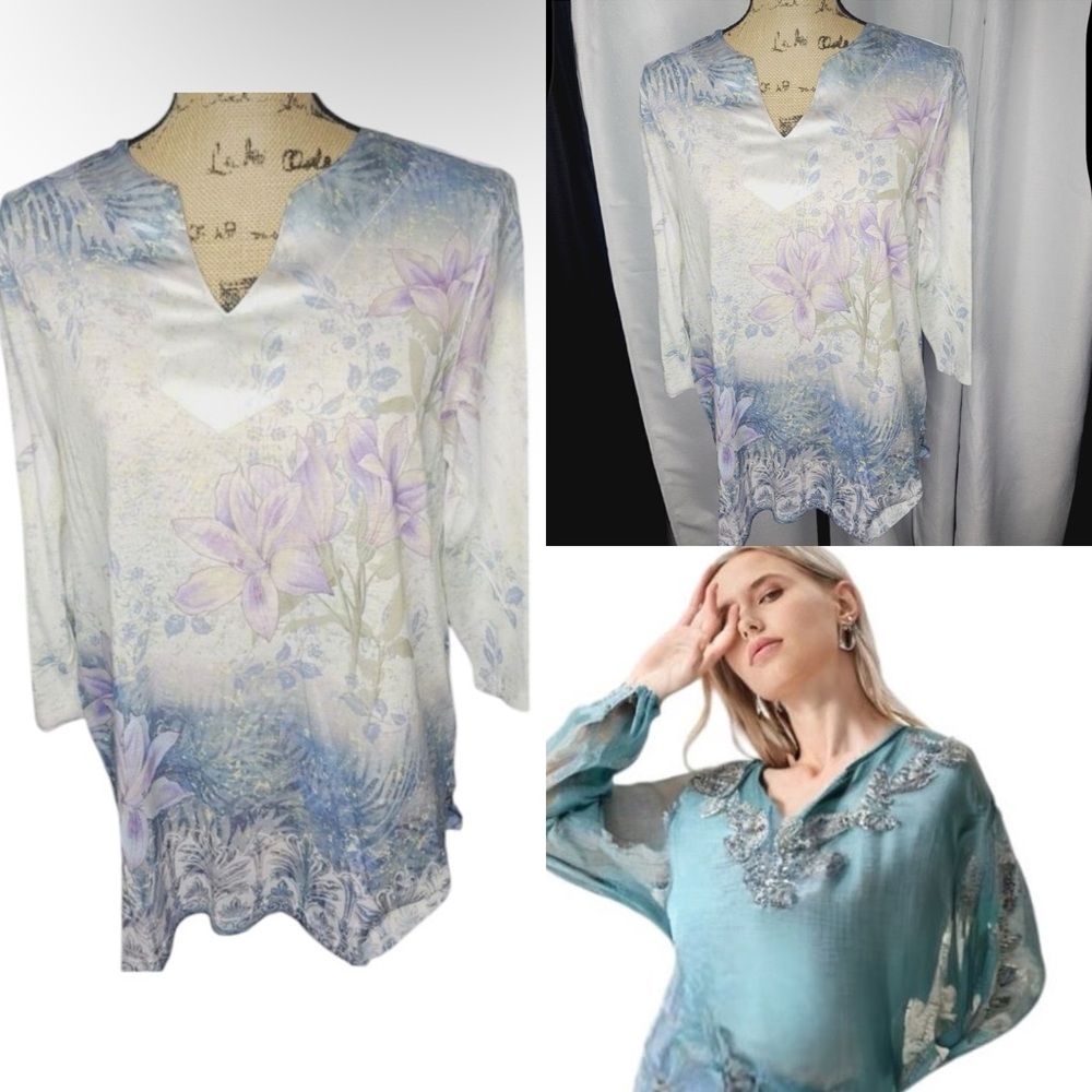 Vintage Y2K Floral Fairycore V-neck Blouse